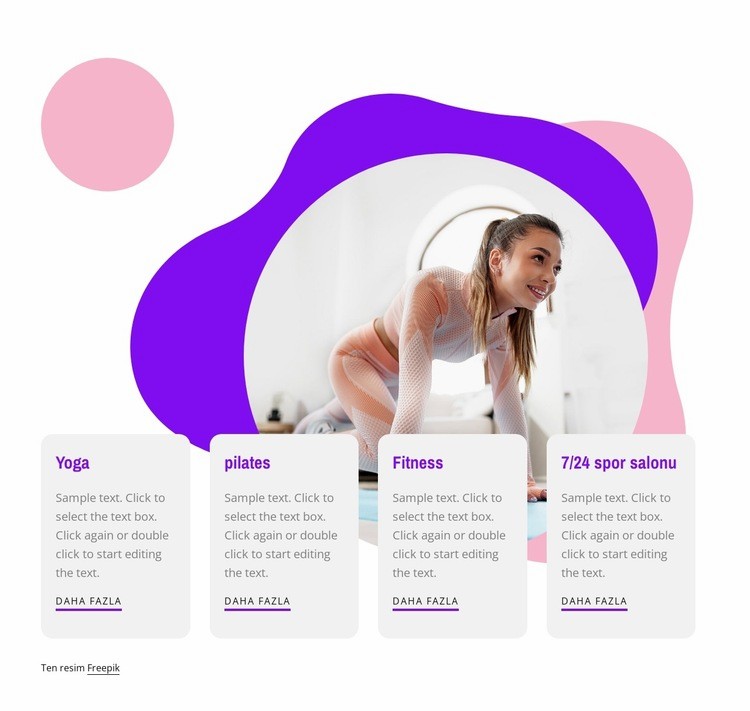 Boks, zumba, vinyasa yoga Web sitesi tasarımı