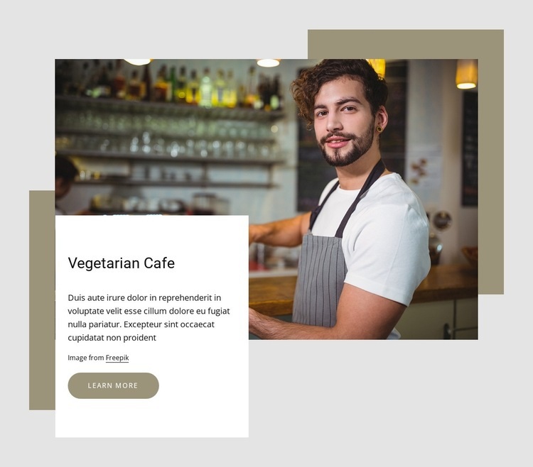 Vegetarian cafe Web Page Design