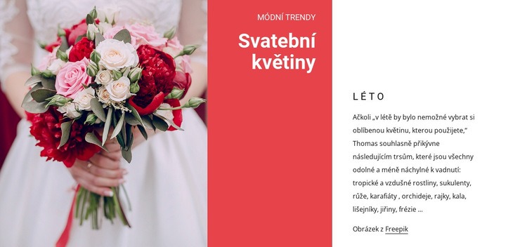 Svatební kytice Webový design