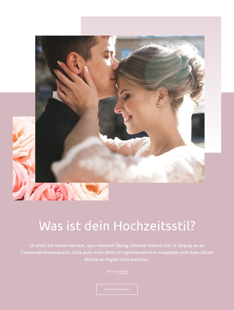 Stil der Hochzeitszeremonie CSS-Vorlage