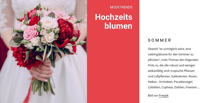 Hochzeitssträuße HTML5-Vorlage