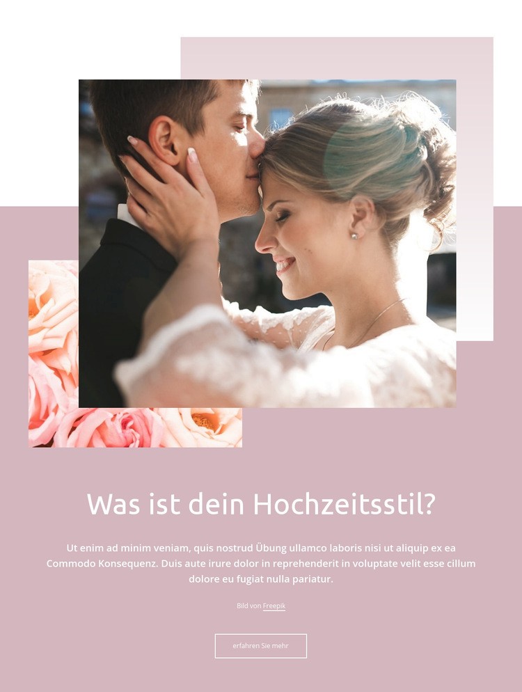 Stil der Hochzeitszeremonie Website Builder-Vorlagen