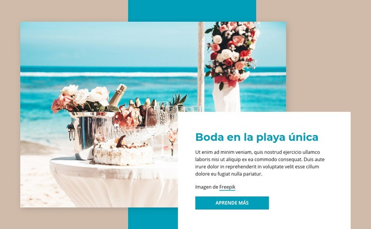 Boda en la playa Maqueta de sitio web