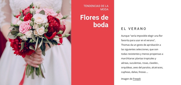 Ramos de boda Maqueta de sitio web