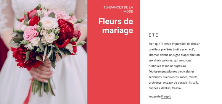 Bouquets de mariage Modèles de constructeur de sites Web