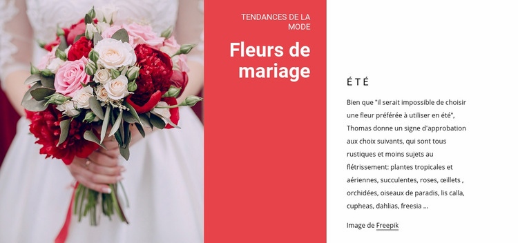 Bouquets de mariage Page de destination