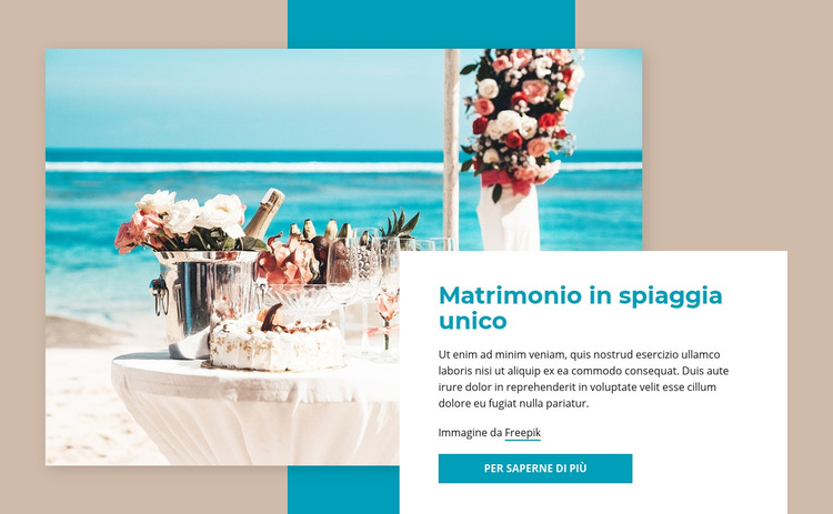 Matrimonio in spiaggia Modello di sito Web