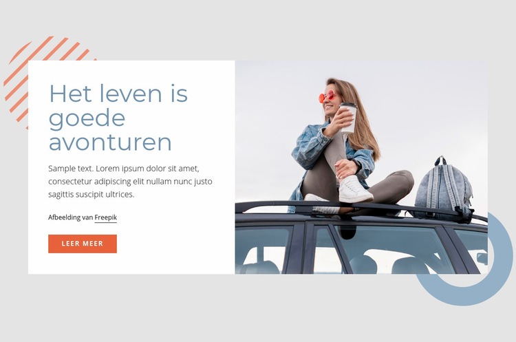 Het leven is goede avonturen Html Website Builder