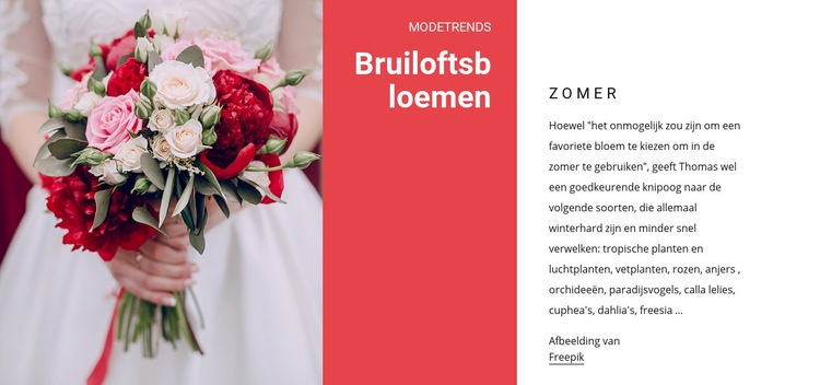 Bruidsboeketten Website ontwerp