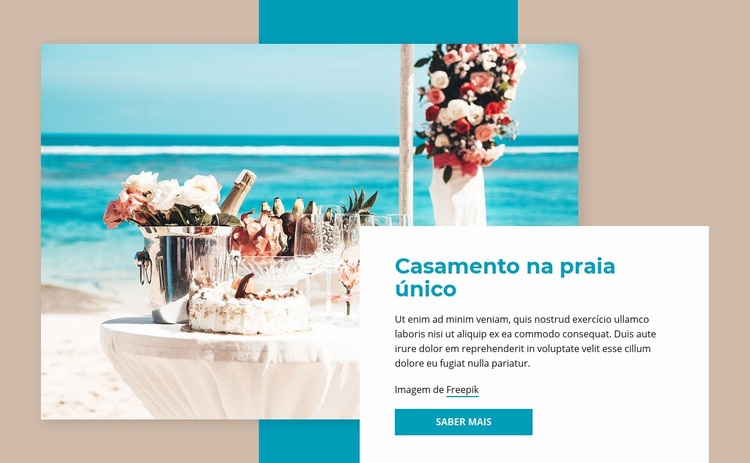 Casamento na praia Design do site