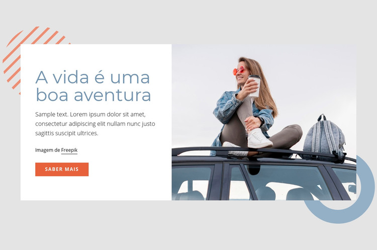 A vida é uma boa aventura Modelo HTML