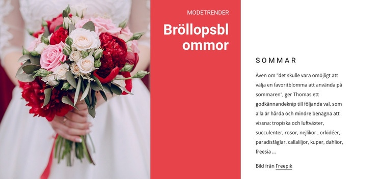 Bröllopsbuketter HTML-mall