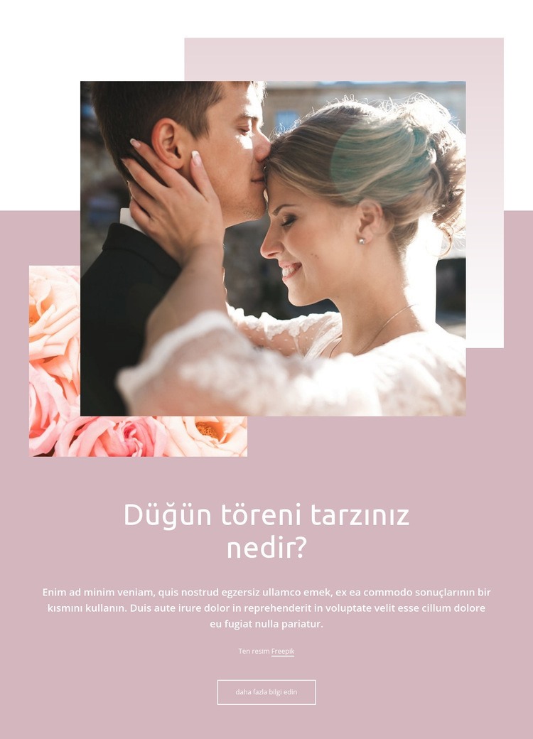 Düğün töreni tarzı Html Web Sitesi Oluşturucu