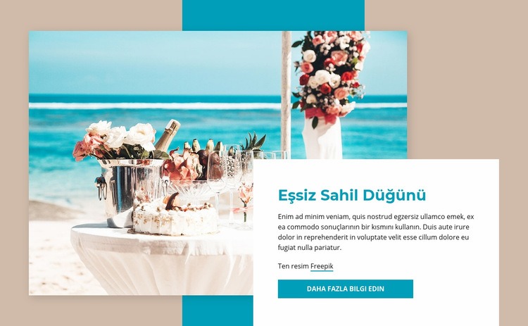 Plaj düğünü Web Sitesi Mockup'ı