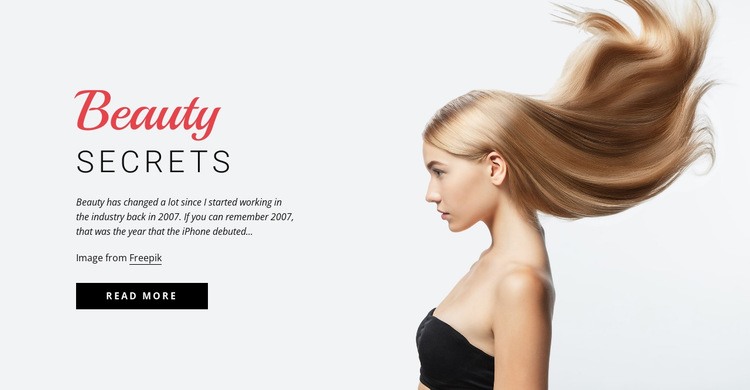 Beauty secrets Homepage Design