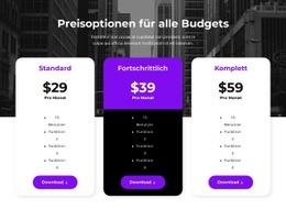 Preisoptionen Für Alle Budgets - HTML Template Generator