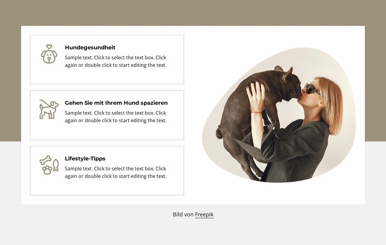 Glück und Gesundheit Ihres Hundes Website Builder-Vorlagen