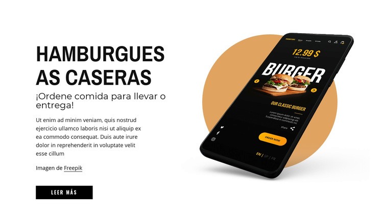 Hamburguesas caseras Creador de sitios web HTML