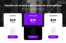 Opções De Preços Para Todos Os Orçamentos - Página De Destino Simples