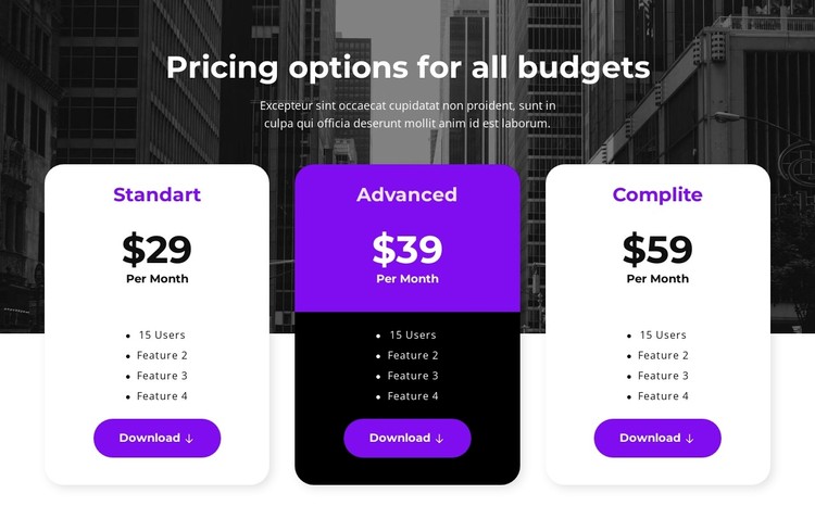 Pricing options for all budgets Static Site Generator