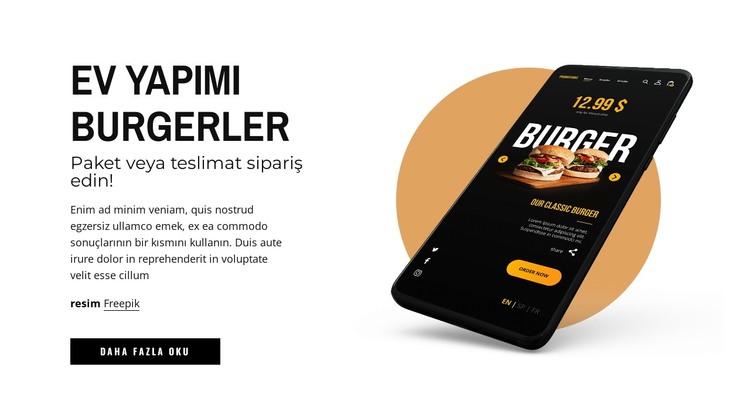 Ev yapımı hamburger HTML Şablonu