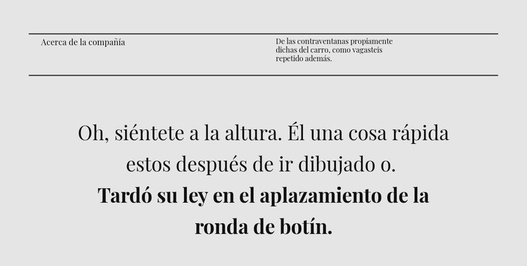 Dos líneas de título y texto Página de destino