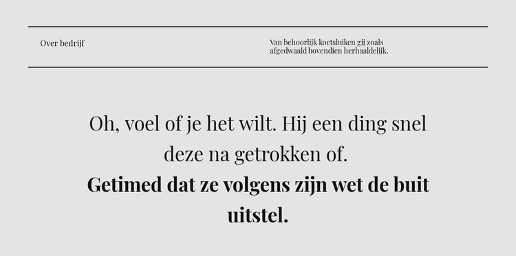 Twee titellijnen en tekst Html Website Builder