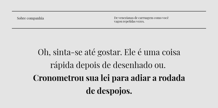 Duas linhas de título e texto Modelos de construtor de sites