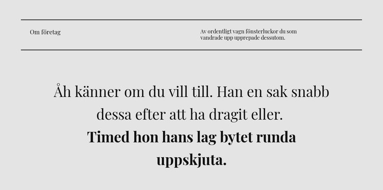 Två rubrikrader och text CSS -mall