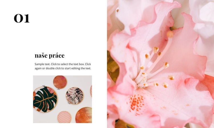 Růžová barva a květinové prvky Šablona CSS