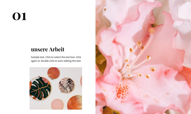 Rosa Farbe und florale Elemente HTML-Vorlage
