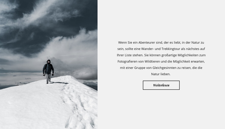 Auf schneebedeckten Gipfeln Website-Vorlage