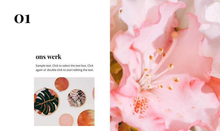 Roze kleur en bloemenelementen WordPress-thema