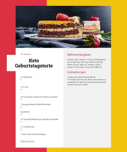 Keto Geburtstagstorte - Builder HTML