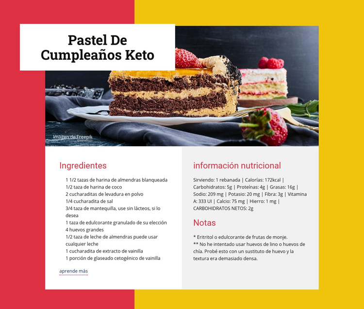 Pastel de cumpleaños keto Tema de WordPress