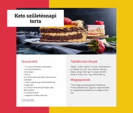 Keto Születésnapi Torta - HTML Oldalsablon