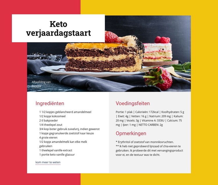 Keto verjaardagstaart CSS-sjabloon