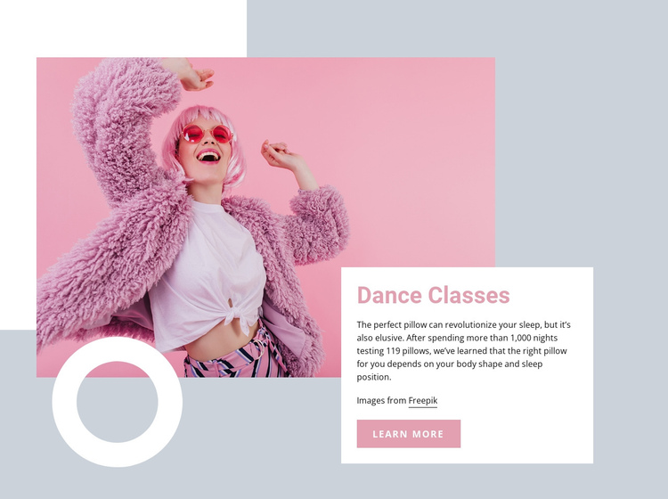 Dance classes One Page Template