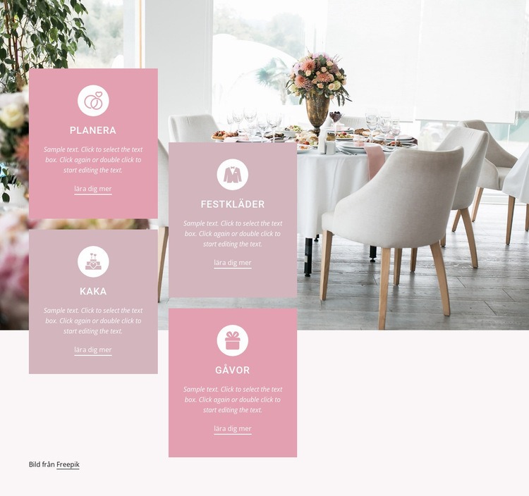 Skapa ditt unika bröllop Webbplats mall