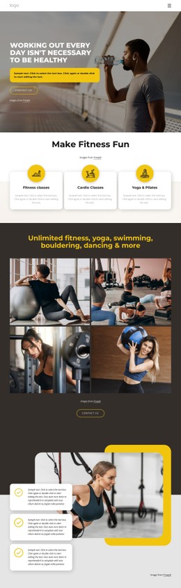 Book Your Workout CSS Layout Template