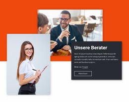 Unsere Berater – Funktionale Einseitenvorlage