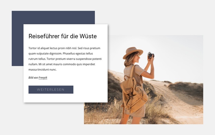 Reiseführer für die Wüste Website design
