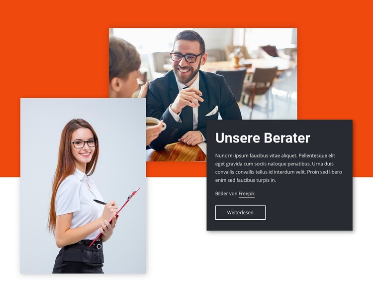 Unsere Berater Landing Page