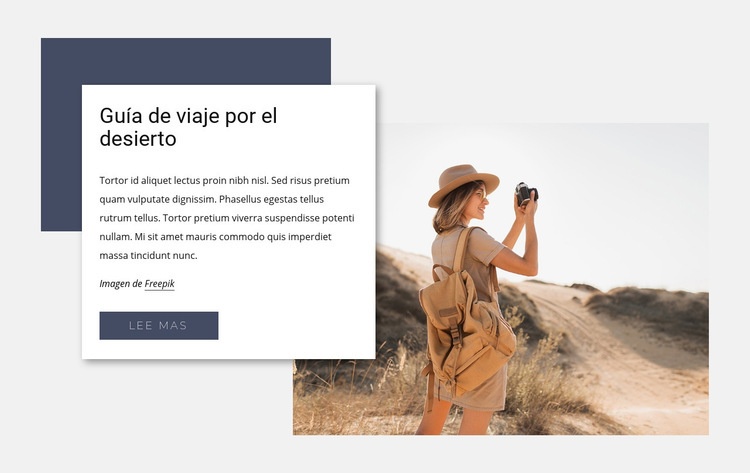 Guía de viaje por el desierto Creador de sitios web HTML