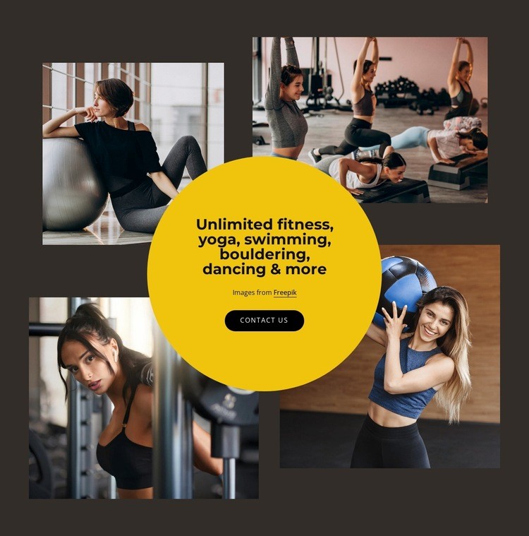 Unlimited fitness, pilates and more Homepage Design