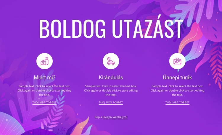 Boldog utazást Sablon