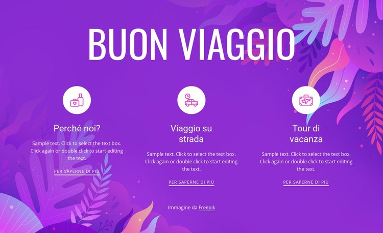 Buon viaggio Costruttore di siti web HTML