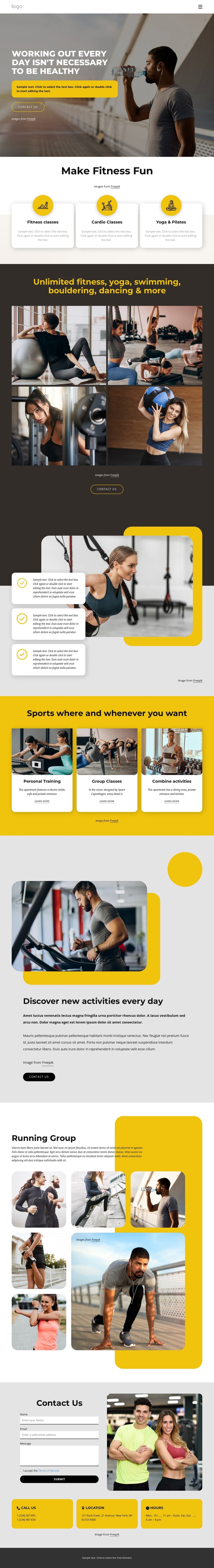 Book your workout Joomla Page Builder