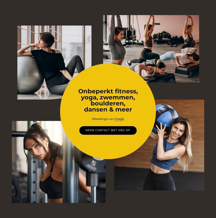 Onbeperkt fitness, pilates en meer Html Website Builder