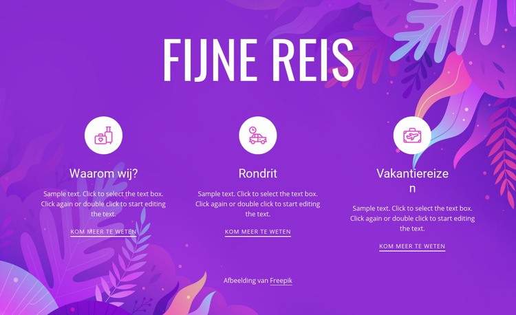 Fijne reis Website Builder-sjablonen